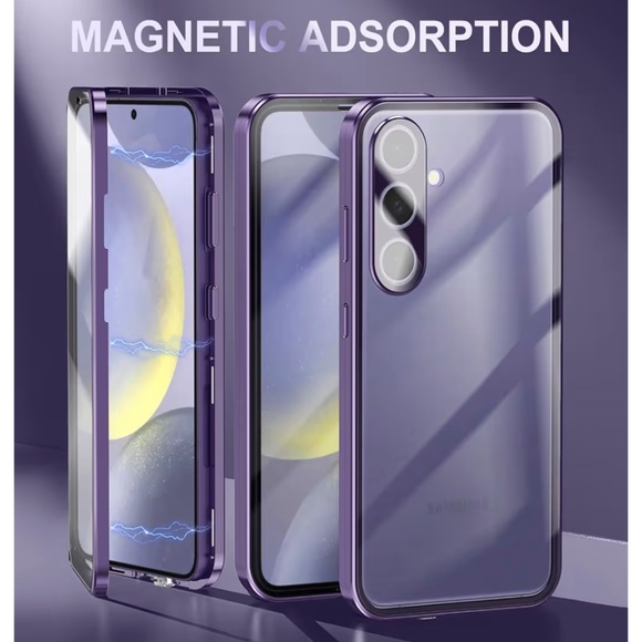 Anti Peeping Case for Samsung Galaxy S24 Plus Tempered Glass Cover - Purple - Picture 2 of 7